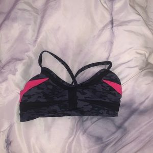 Black camouflage w/ hot pink sports bra